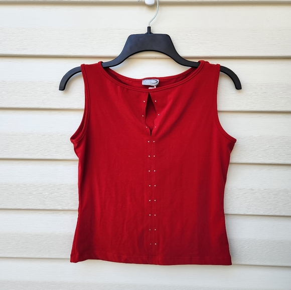 rave Tops - Vintage Rave red sleeveless blouse